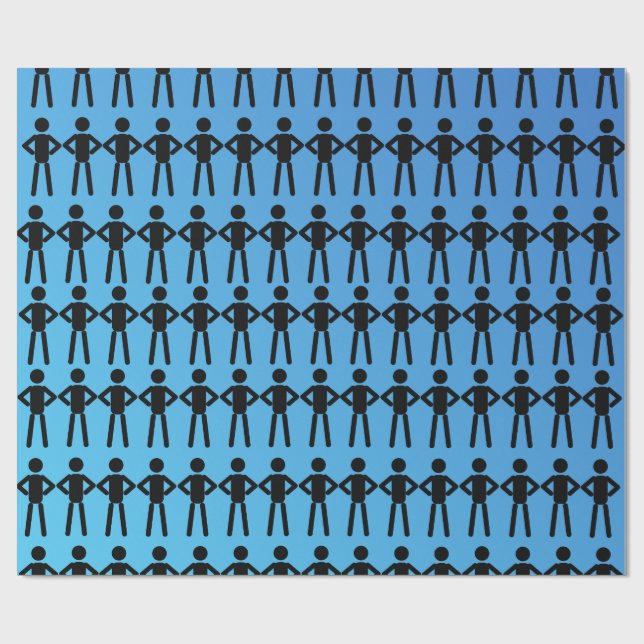 Papel de envolver para hombres de palos negros (Superficie plana)