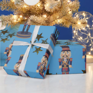 Papel de envolver para Navidades Blue & Nutcracker
