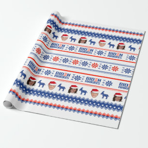 Papel de envolver para vacaciones en Biden Harris