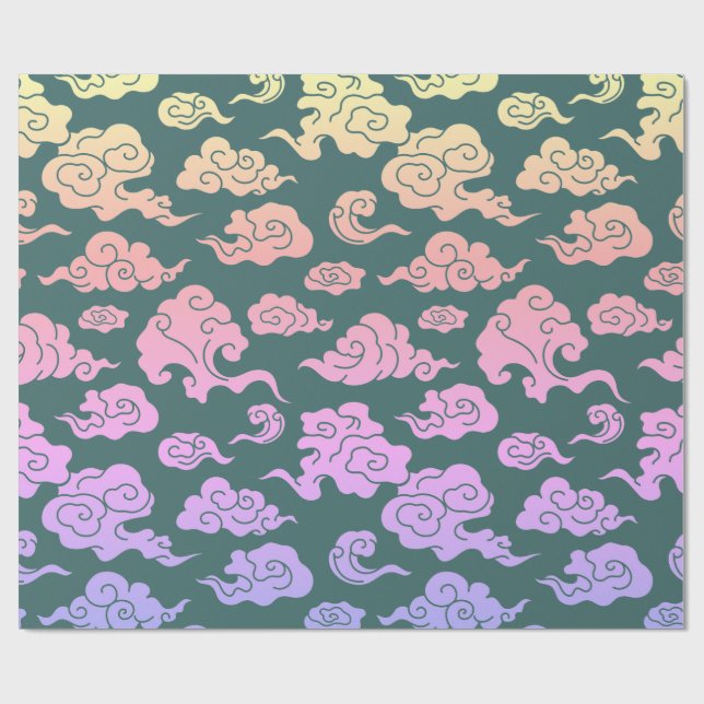 Papel de envolver PATRÓN DE NUBE CHINA (Superficie plana)