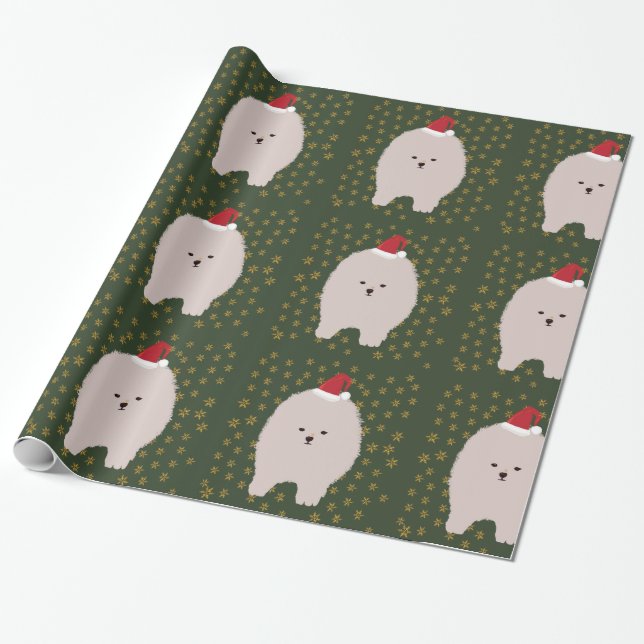 Papel de envolver, perro de Santa (Desenrollado)