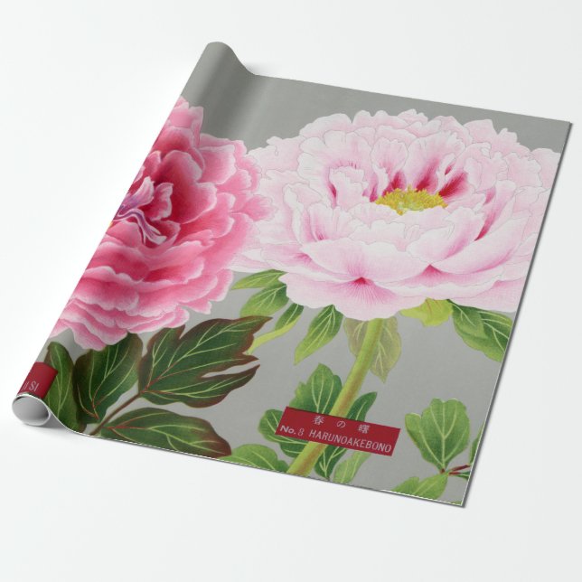 Papel de envolver PIEZAS DE PINTURA FLORAL JAPONES (Desenrollado)