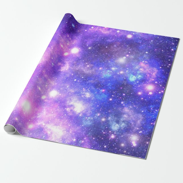 Papel de envolver púrpura de la galaxia espacial (Desenrollado)