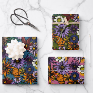 Papel de envolver, ráfaga floral mate