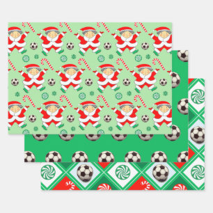 Papel de envolver regalo de vacaciones de fútbol p