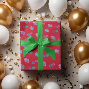 Papel de envolver rojo del corazón sagrado del art