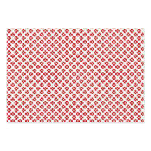 Papel de envolver rojo, dorado y plata.