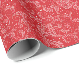Papel de envolver rojo elegante y floral