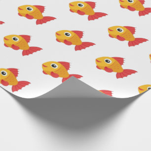 Papel de envolver rojo Naranja de peces oceánicos
