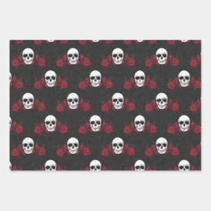 Papel de envolver rojo y negro magníficamente góti