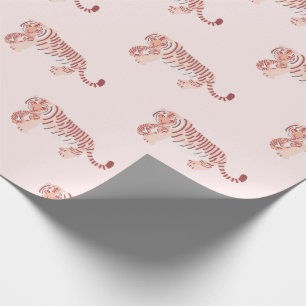 Papel de envolver rosado para bebé con patrón de t