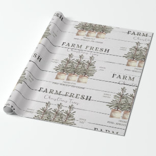 Papel de envolver rústico de árbol de Navidad