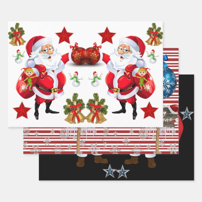 Papel de envolver sábanas Feliz Navidad (Set)