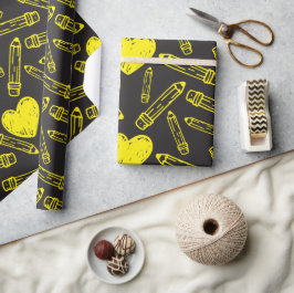 Papel de envolver sin problemas con los corazones 