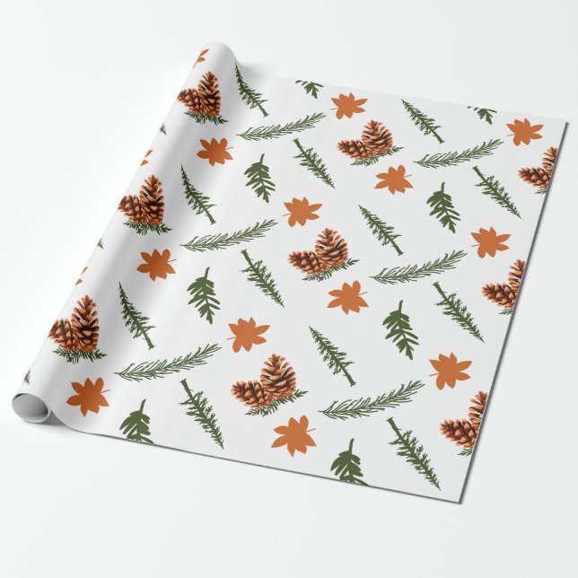 Papel de envolver sin soldadura de hojas de otoño  (Desenrollado)