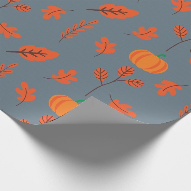 Papel de envolver sin soldadura Leafy Autumn con c (Esquina)