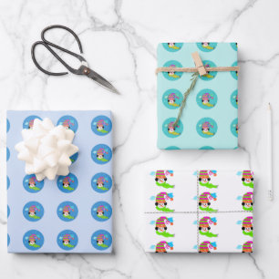 Papel de envolver temporada de invierno de muñecos