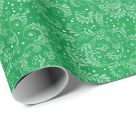 Papel de envolver verde floral elegante