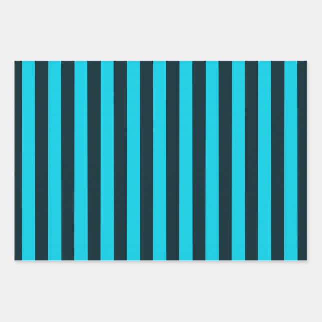 Papel de envolvimiento a rayas turquesa (Anverso)