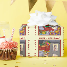 Papel de envolvimiento amarillo pálido de Santa Ac