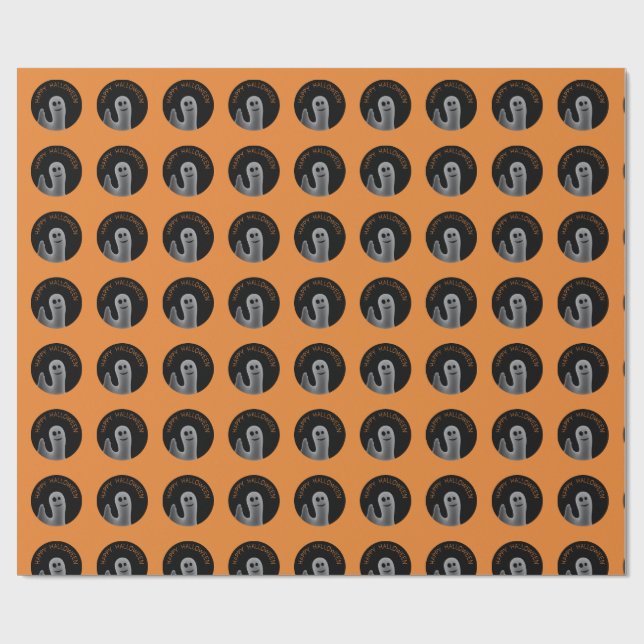 Papel de envolvimiento amistoso (Feliz Halloween) (Superficie plana)