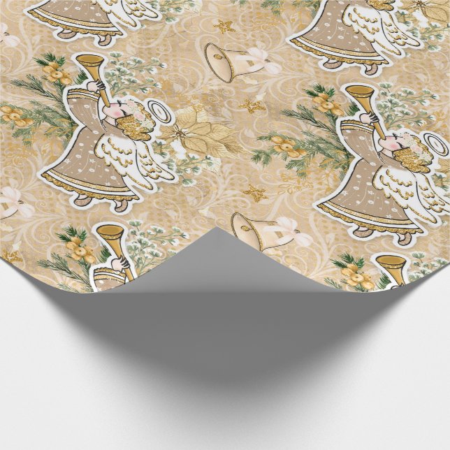 Papel de envolvimiento Ángel de Navidades Cute (Esquina)