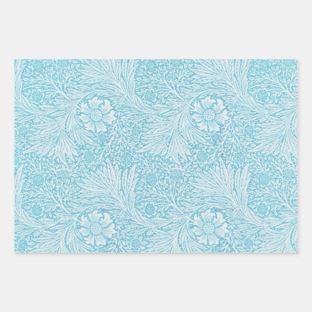 Papel de envolvimiento azul estilo William Morris (Anverso)