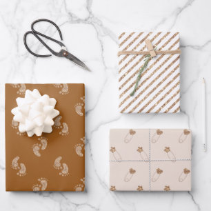 Papel de envolvimiento Baby Shower para bebé Purpu