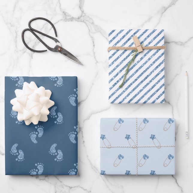 Papel de envolvimiento Baby Shower para bebé Purpu (Anverso)