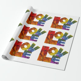 Papel de envolvimiento blanco de amor floral