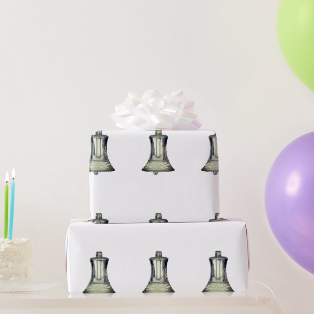 Papel de envolvimiento blanco de las campanas plat (Regalos de fiesta)