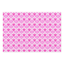 Papel de envolvimiento blanco de los corazones ros