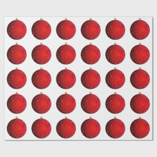 Papel de envolvimiento blanco de ornamento rojo