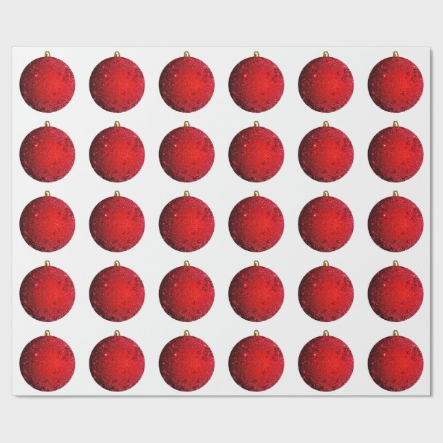 Papel de envolvimiento blanco de ornamento rojo (Superficie plana)