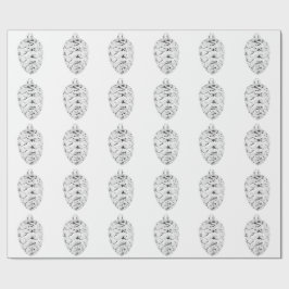 Papel de envolvimiento blanco de pinecone plateado