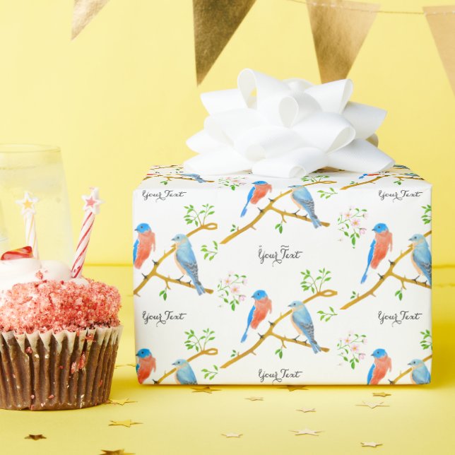 Papel de envolvimiento blanco para Bluebirds (Fiesta de cumpleaños )