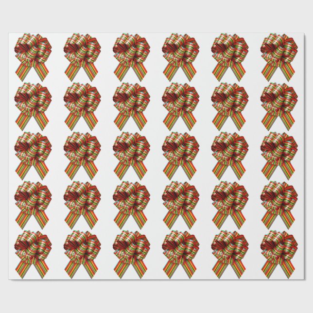 Papel de envolvimiento blanco rojo y verde (Superficie plana)
