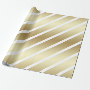 Papel de envolvimiento blanco y oro de lujo