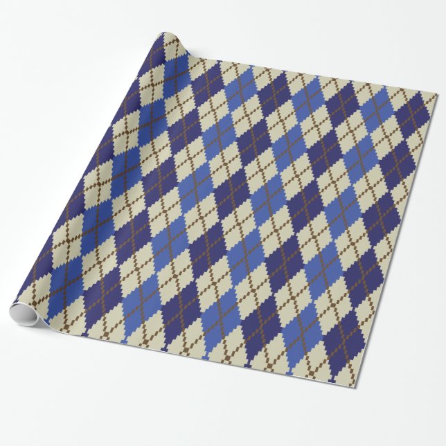 Papel de envolvimiento Blueberry Scone Argyle (Desenrollado)