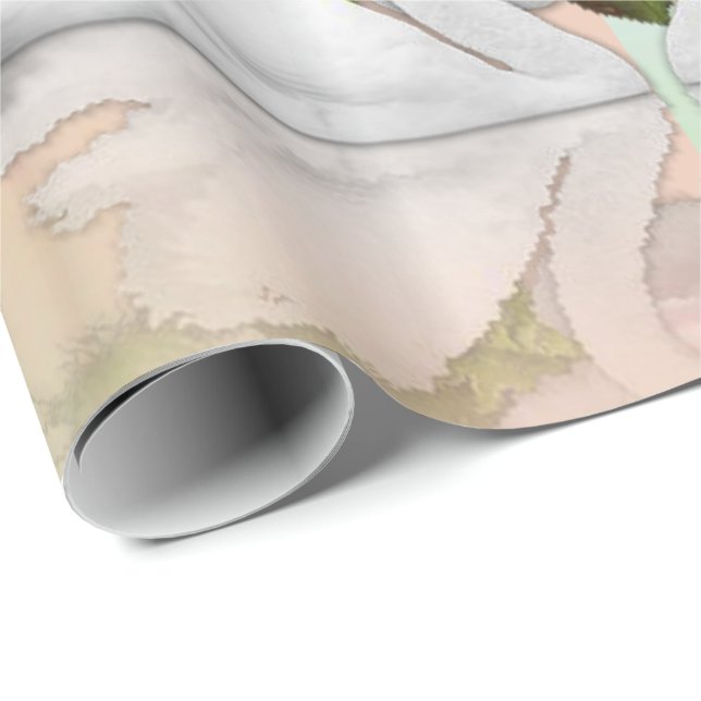 Papel de envolvimiento brillante Ángel de oso de p (Esquina del rollo)