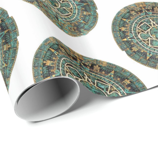 Papel de envolvimiento brillante, azteca (Esquina del rollo)