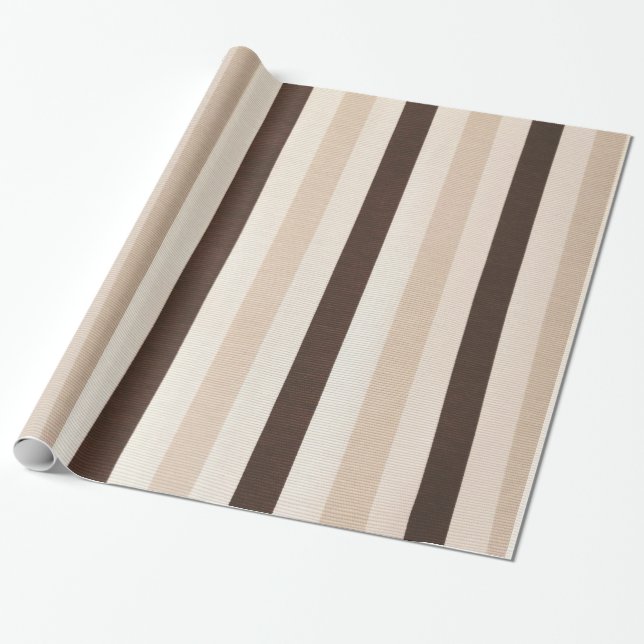 Papel de envolvimiento brillante blanco beige marr (Desenrollado)