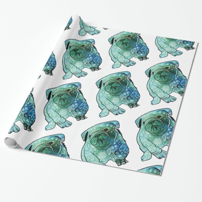 Papel de envolvimiento brillante de Bulldog francé (Desenrollado)