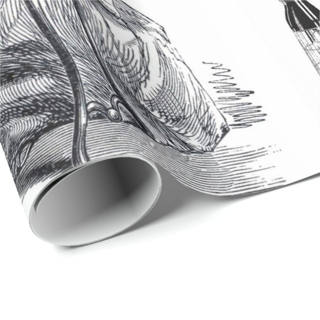 Papel de envolvimiento brillante de costura vintag (Esquina del rollo)