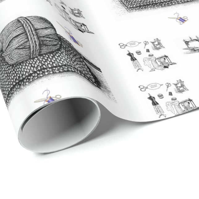 Papel de envolvimiento brillante de yarn de coser (Esquina del rollo)