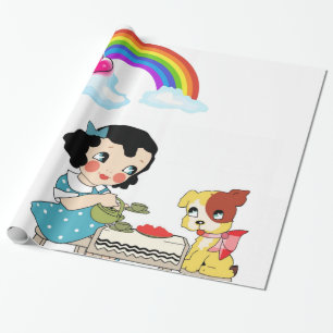 Papel de envolvimiento brillante, flor de gato de 