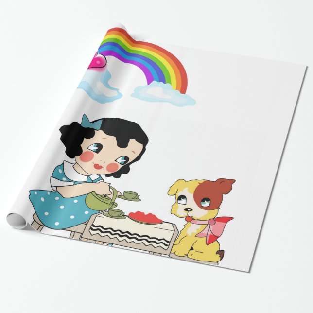 Papel de envolvimiento brillante, flor de gato de  (Desenrollado)