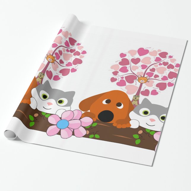 Papel de envolvimiento brillante, flor de perro de (Desenrollado)