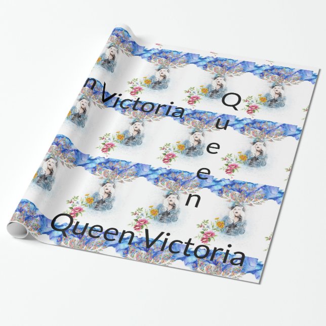 Papel de envolvimiento brillante, floral victorian (Desenrollado)