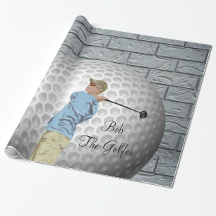 Papel de envolvimiento brillante, golf de golf